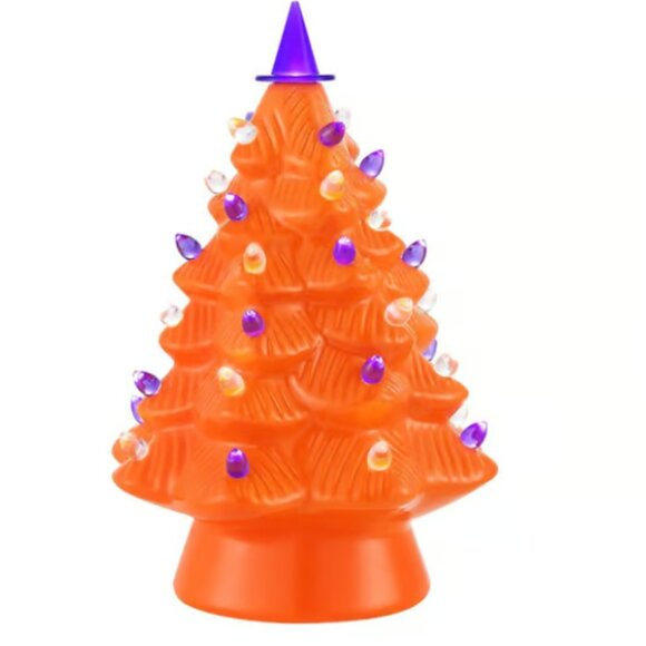 Mr. Halloween 5" PUMPKIN Nostalgic Tree Orange LED Ceramic BRAND-NEW w/ALL tag🎃 - Picture 8 of 16